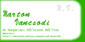 marton vancsodi business card